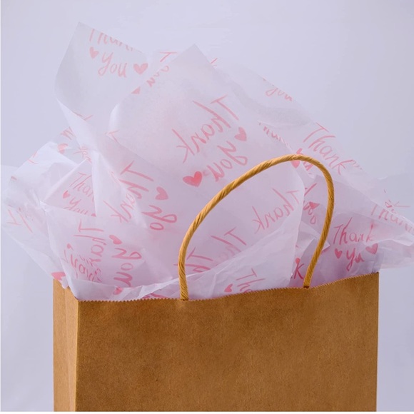 100 Pink Thank You Tissue Paper Sheets, 14x20 PRICE IS FIRM - Picture 7 of 9